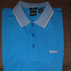 Hugo Boss “COTTON-BLEND SLIM-FIT POLO SHIRT WITH LOGO INSERTS”